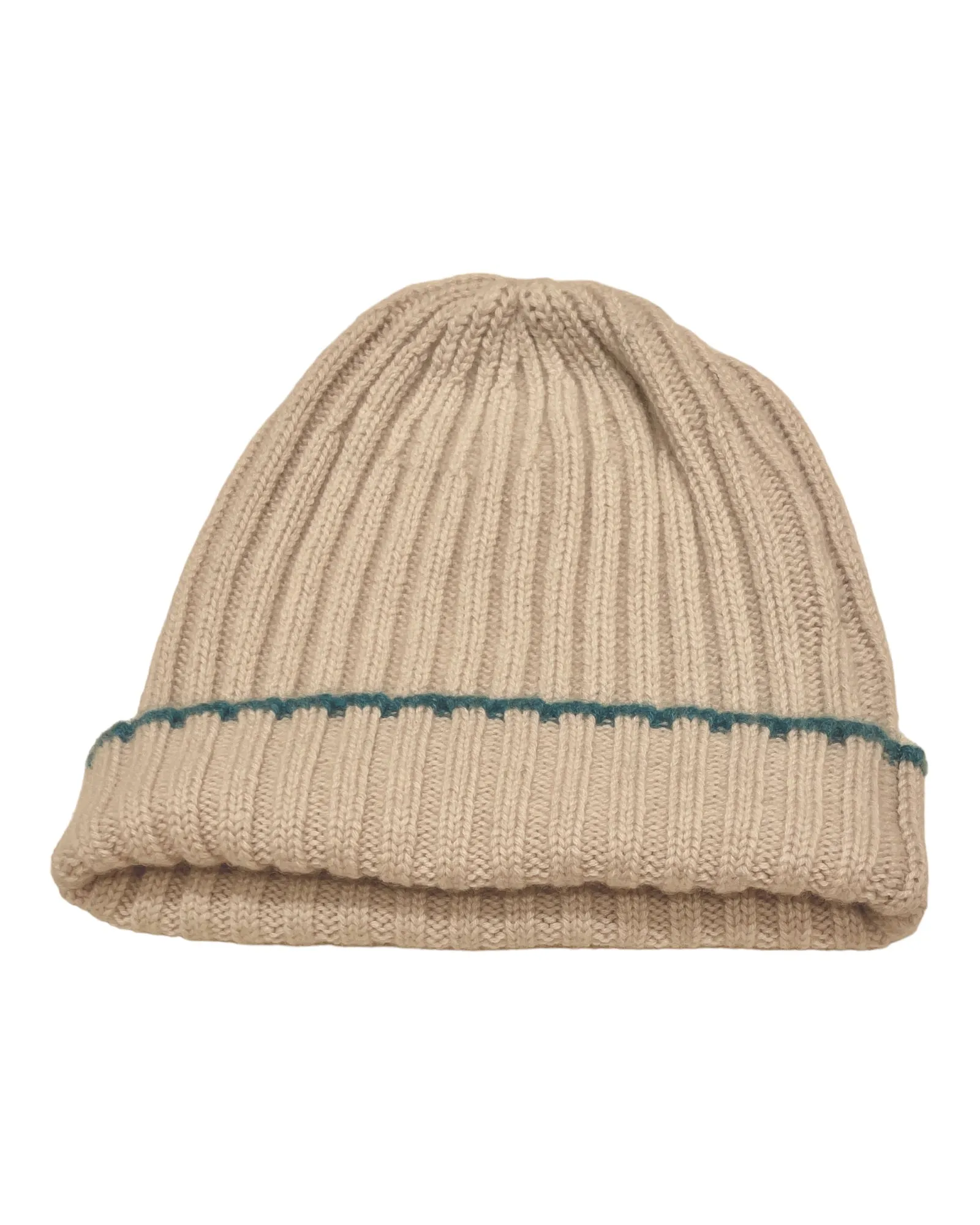 Cashmere Knit Beanie with Contrasting- trim detail