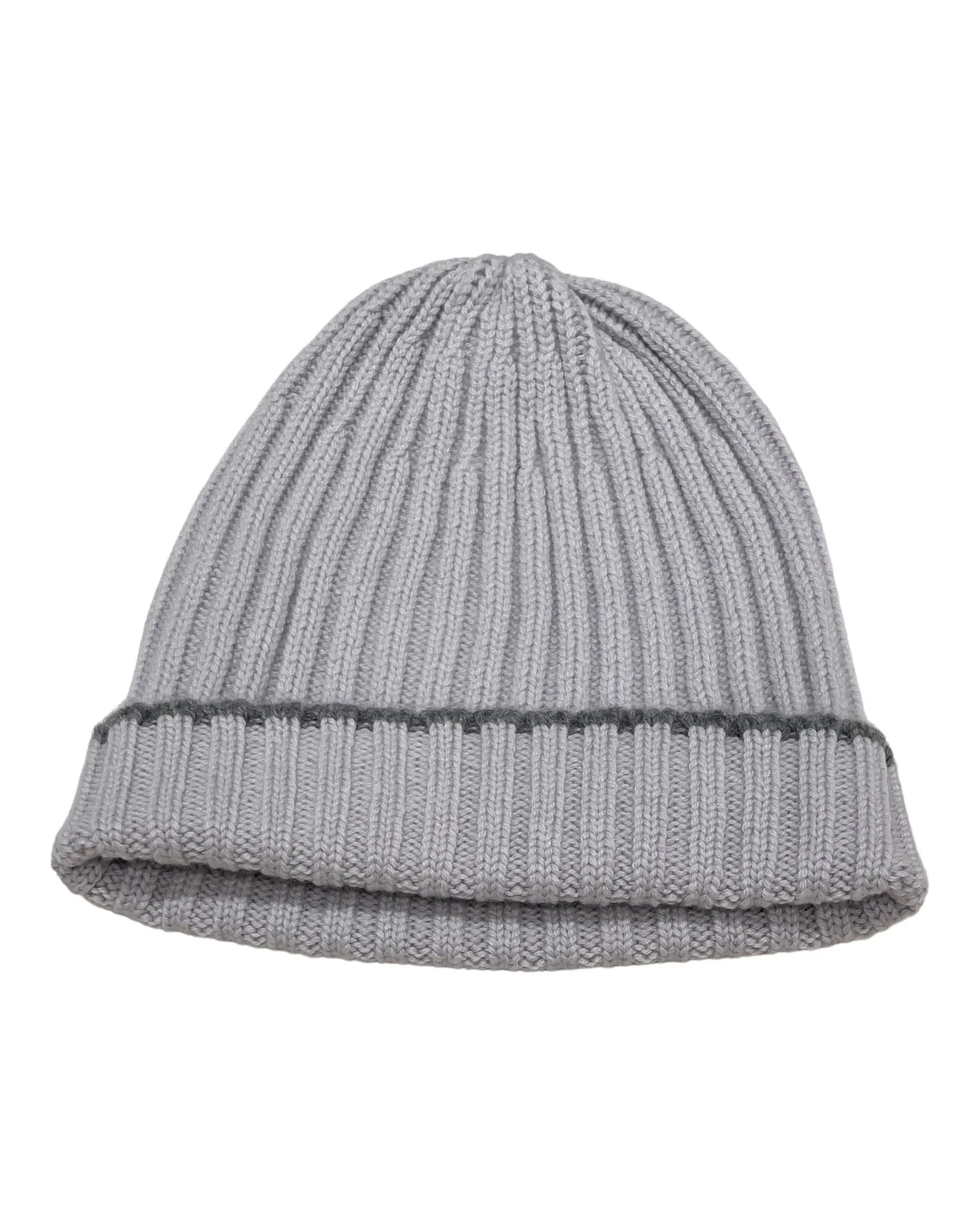 Cashmere Knit Beanie with Contrasting- trim detail