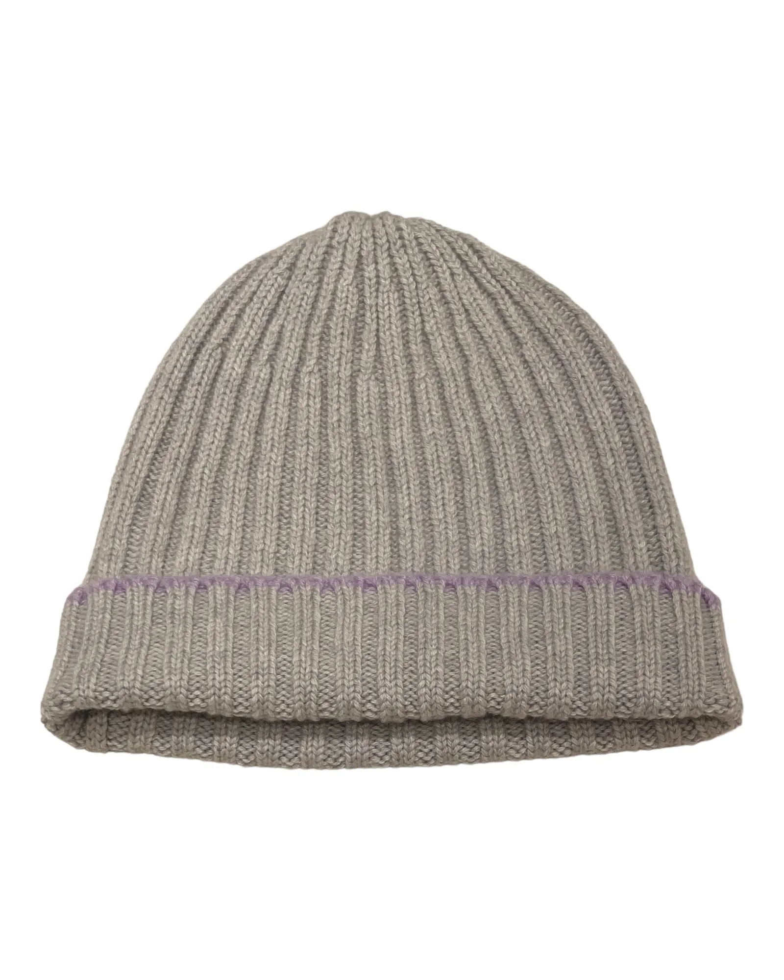 Cashmere Knit Beanie with Contrasting- trim detail