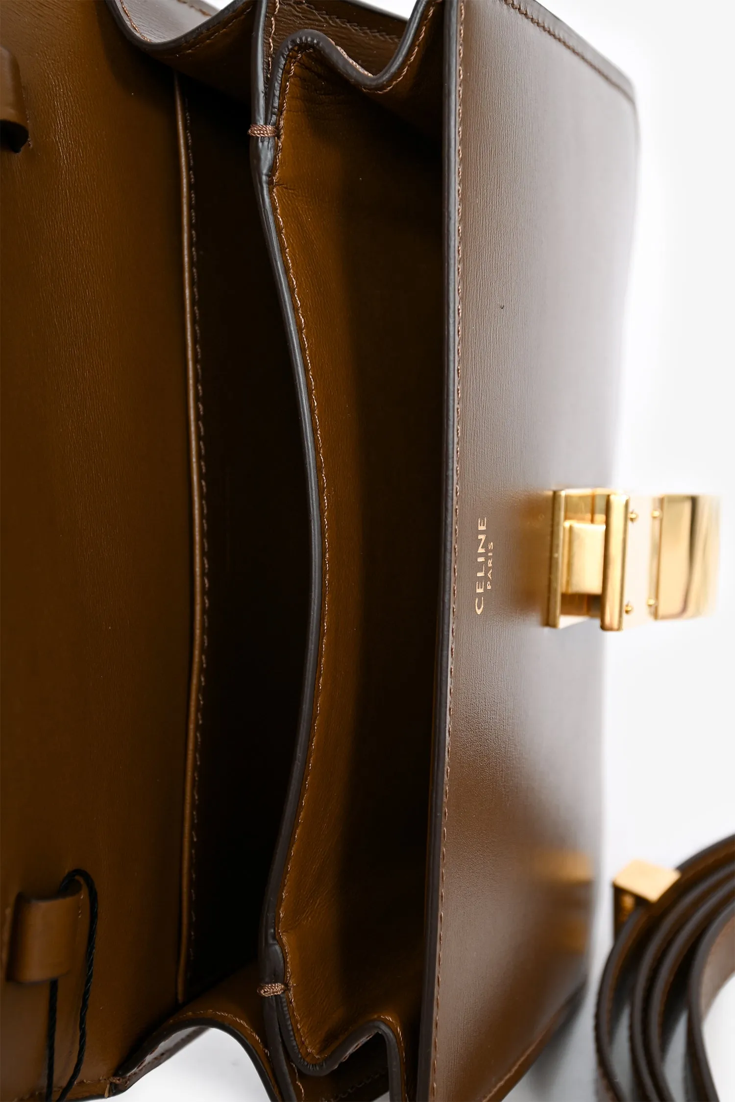 Celine Brown Leather Teen Box Bag