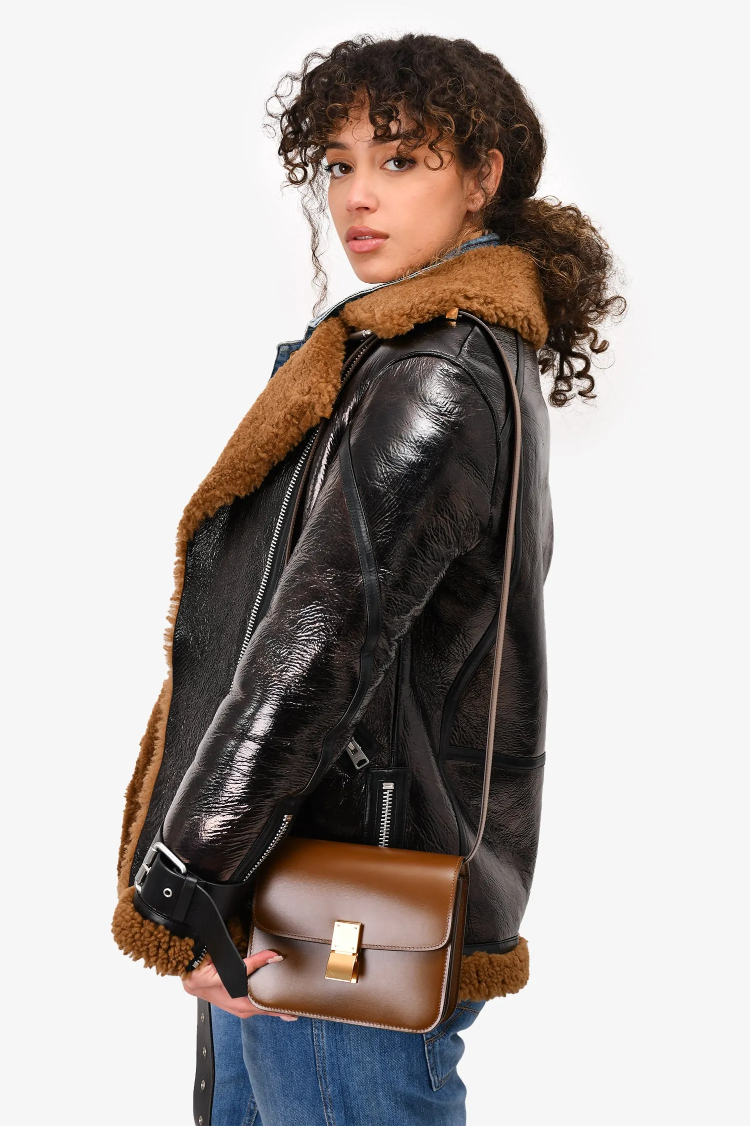 Celine Brown Leather Teen Box Bag