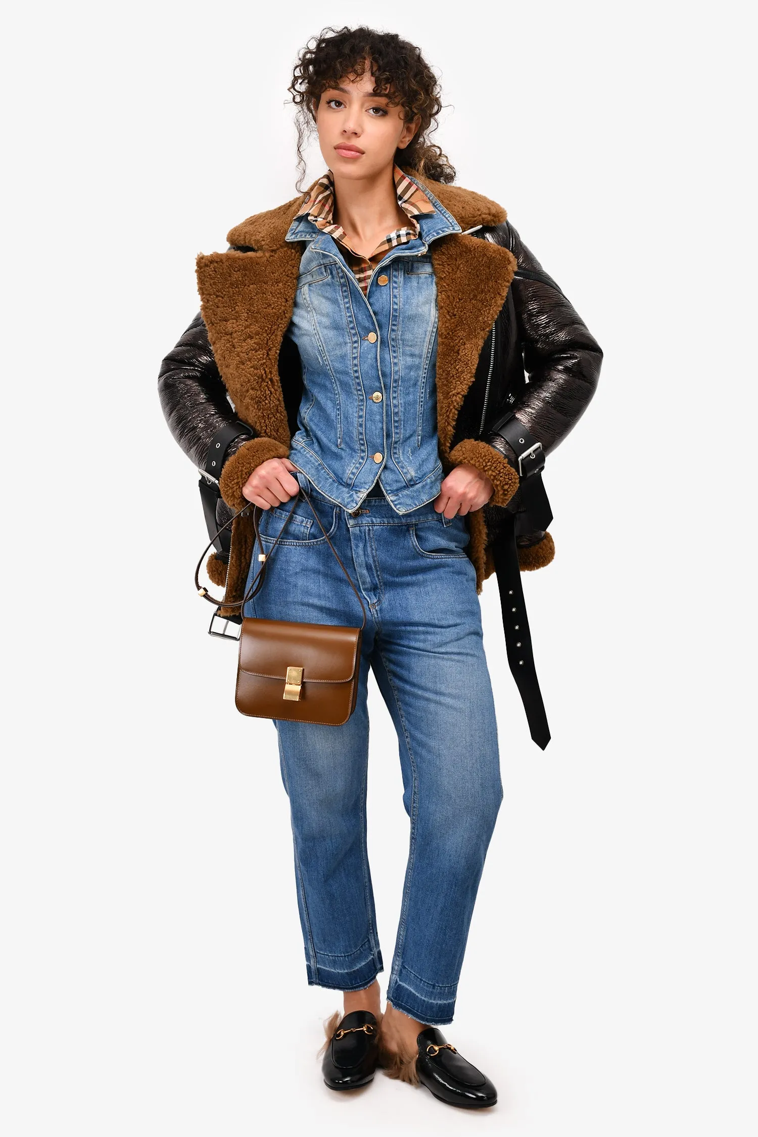 Celine Brown Leather Teen Box Bag