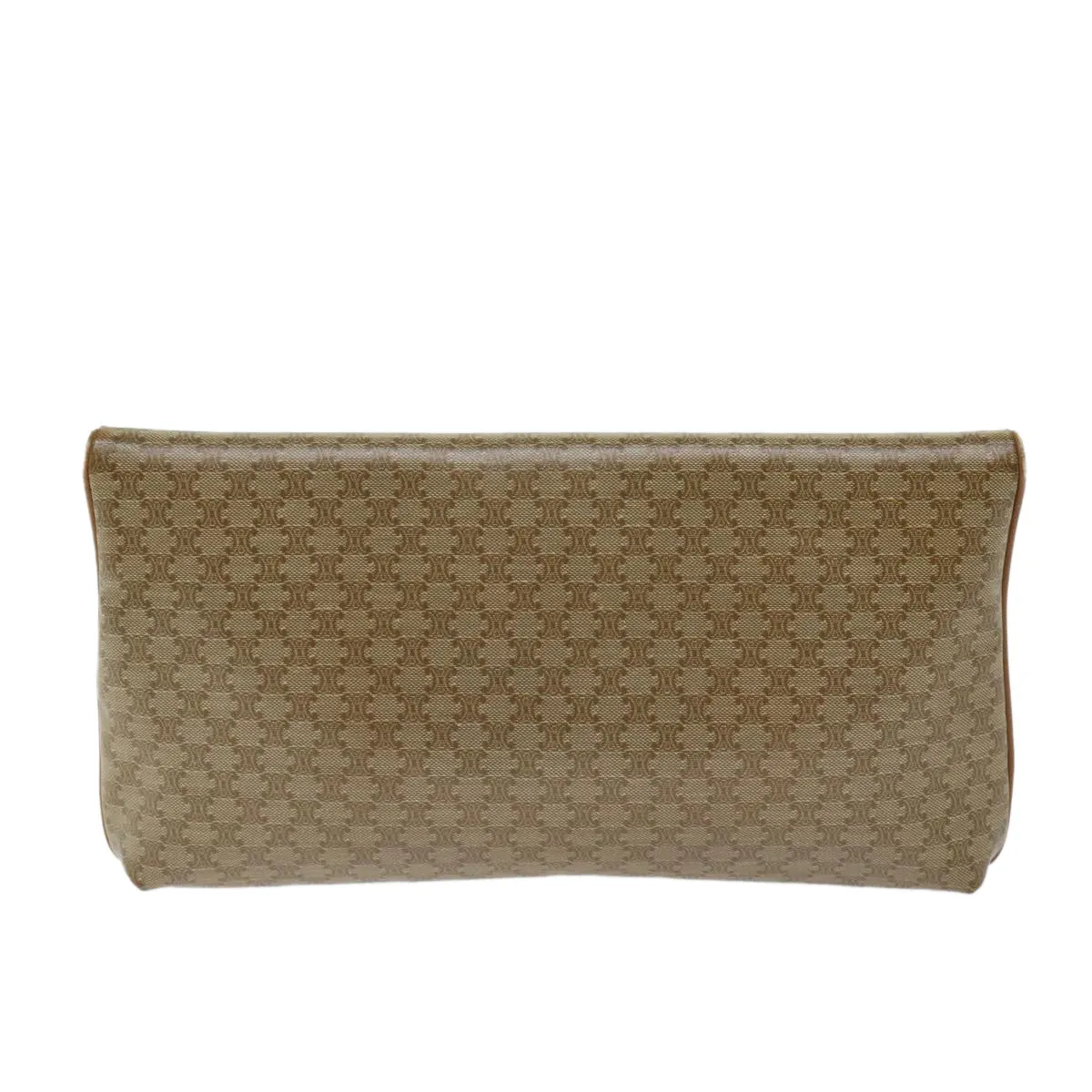 CELINE Macadam Canvas Clutch Bag Beige Auth 70798