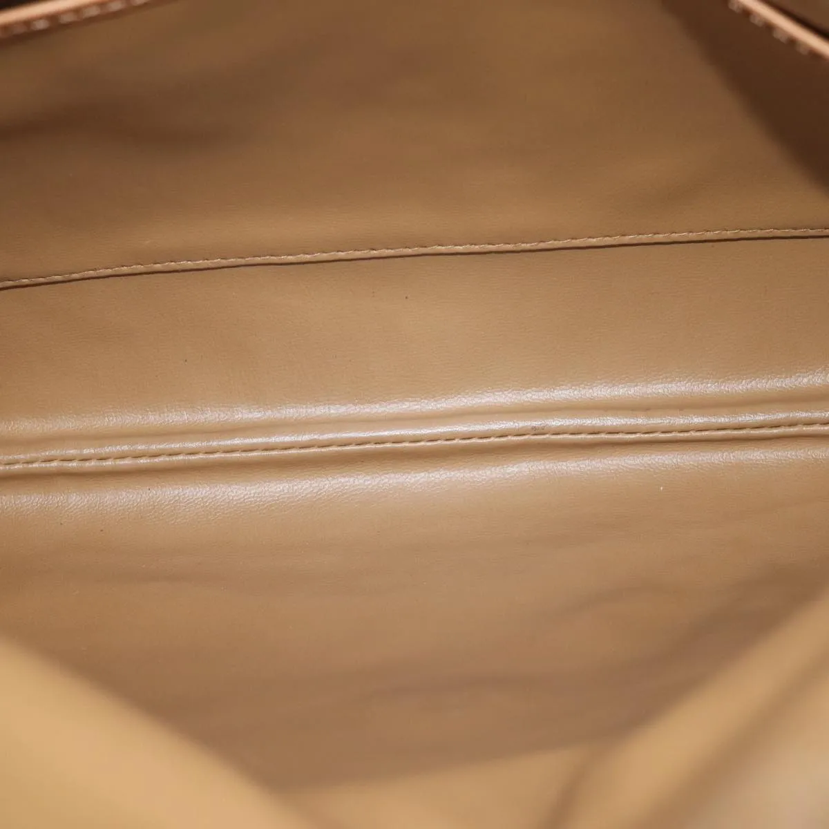 CELINE Macadam Canvas Clutch Bag Beige Auth 70798