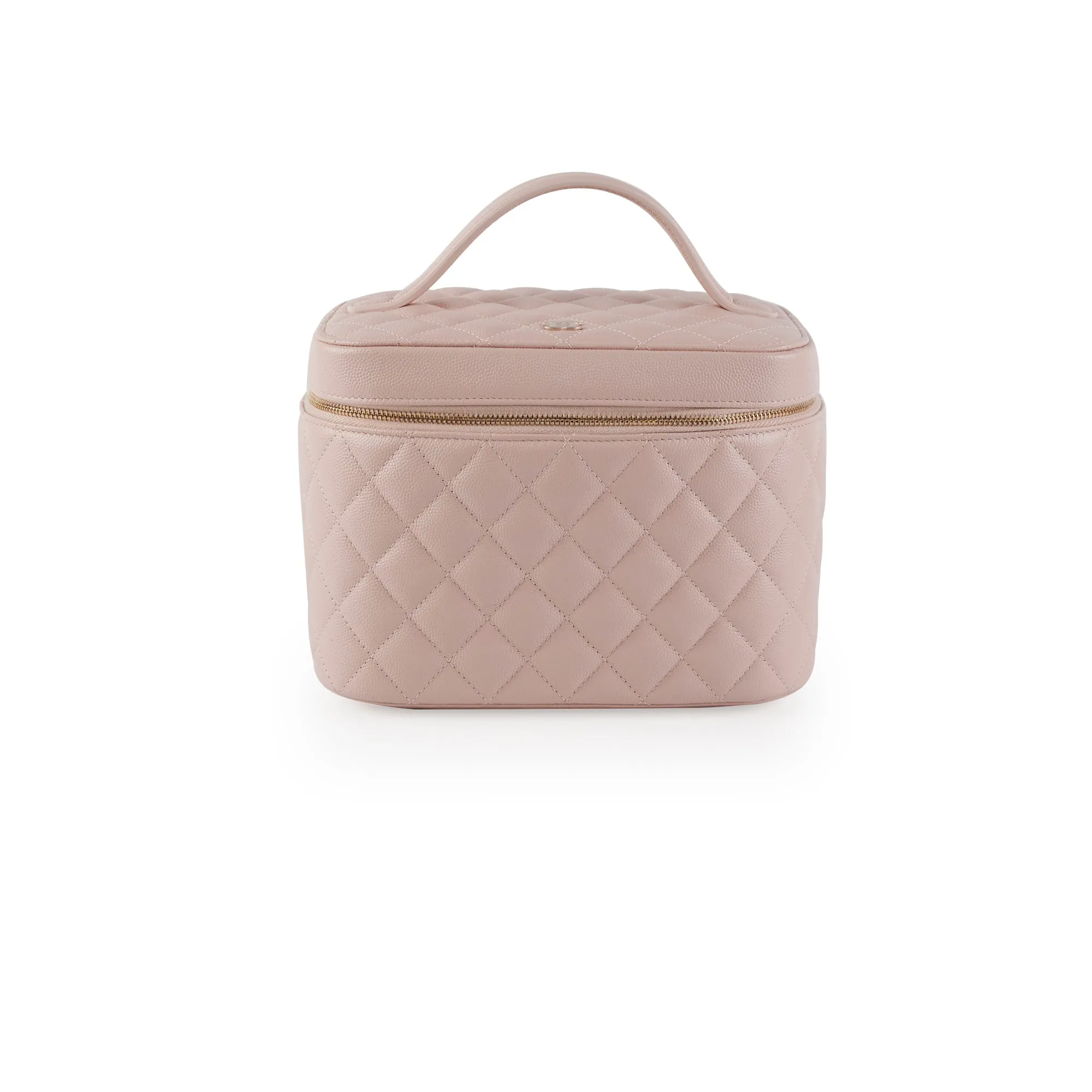 Chanel Caviar Vanity Cosmetic Bag Pink Rose Clair