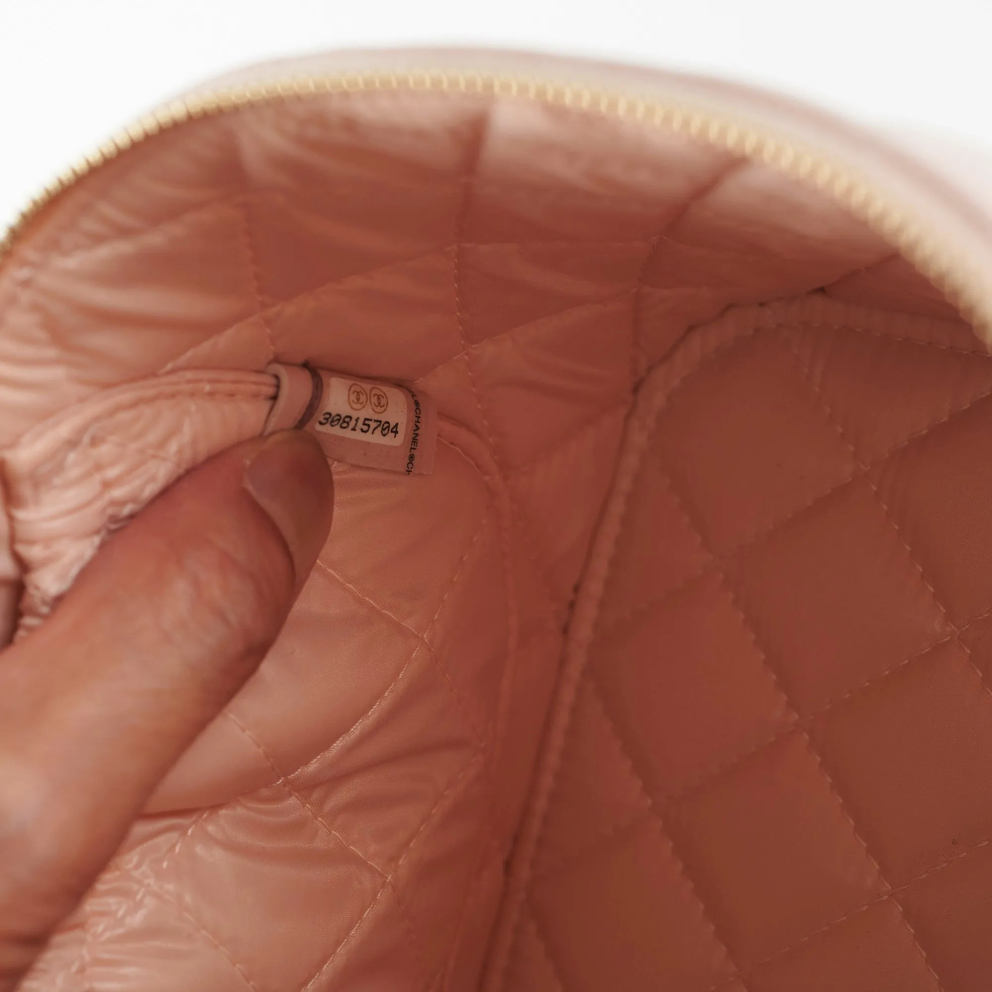 Chanel Caviar Vanity Cosmetic Bag Pink Rose Clair