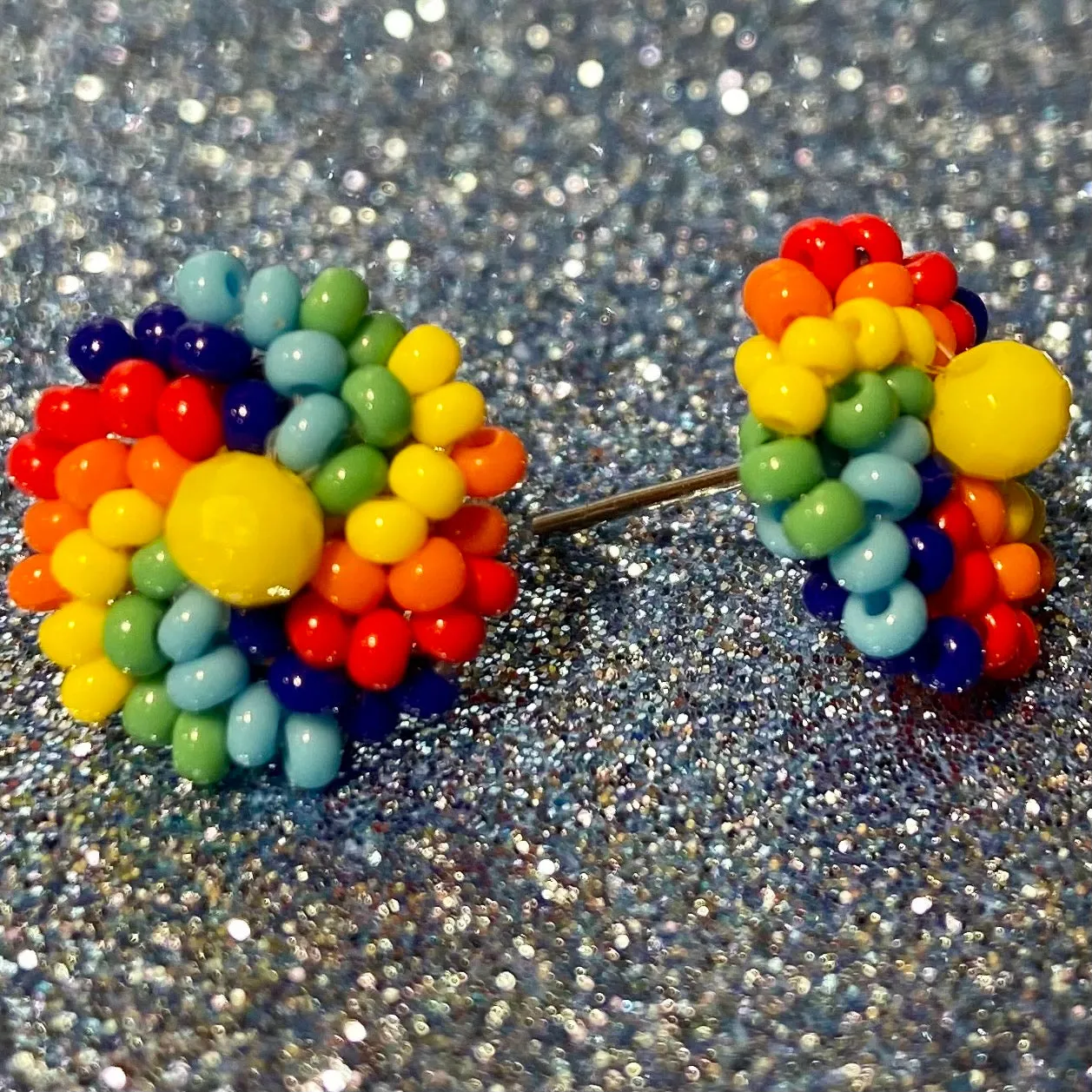 “Chaquira” Beaded Stud Earrings