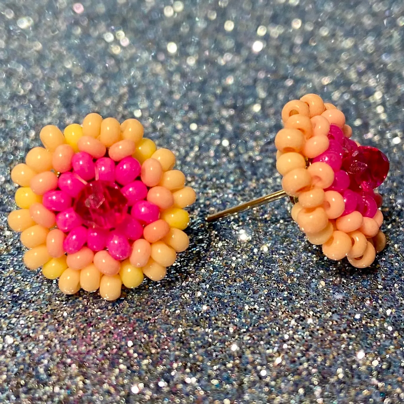 “Chaquira” Beaded Stud Earrings