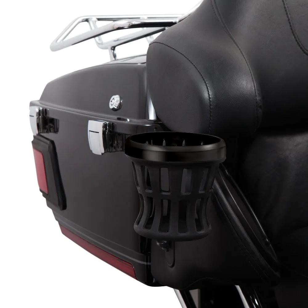 Ciro Drink Holder-Rider & Passenger Mount Options-Harley & Metric-Black