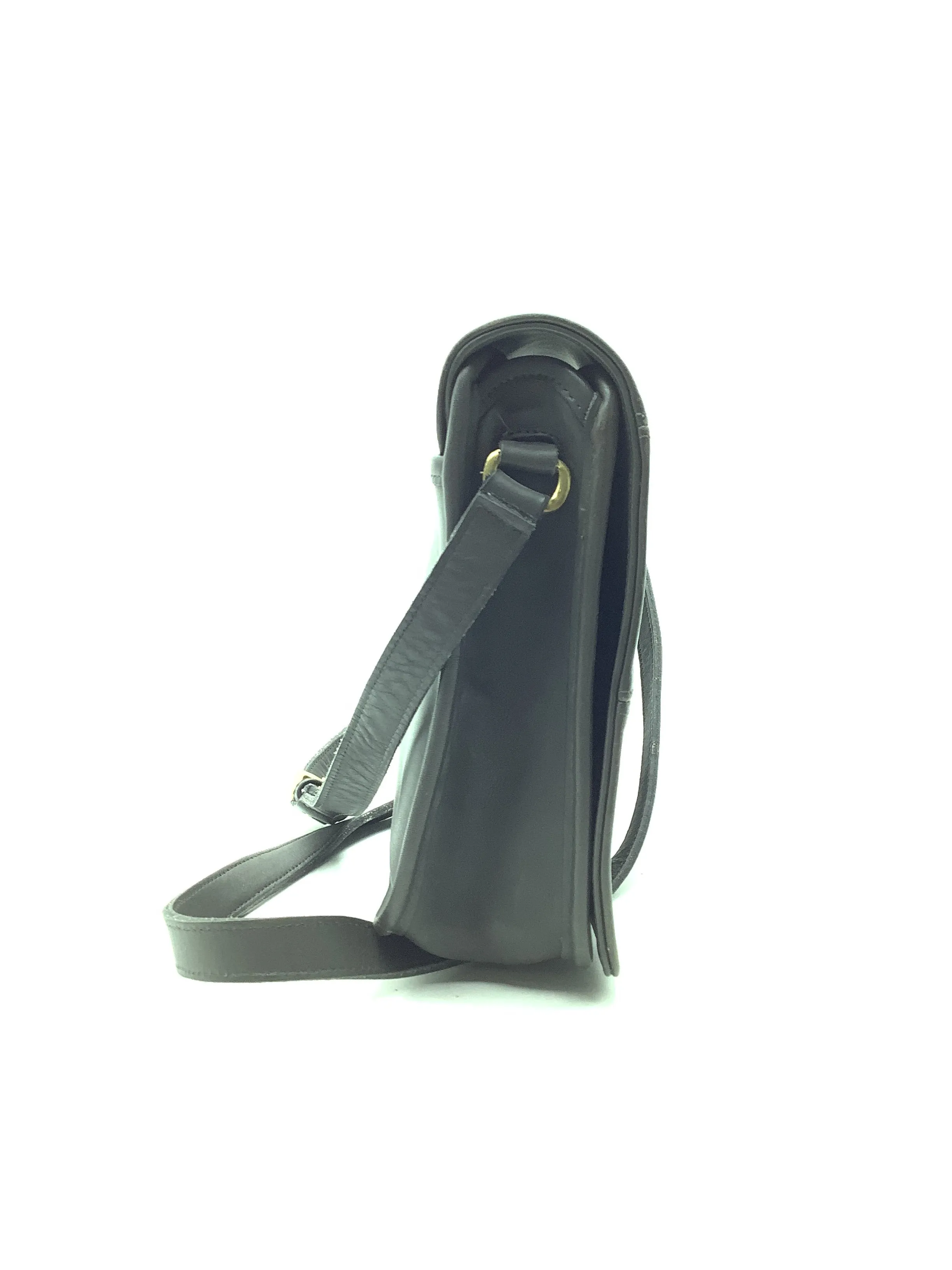 Coach Tribeca Stitch Flap Shoulder Bag Leather Grey