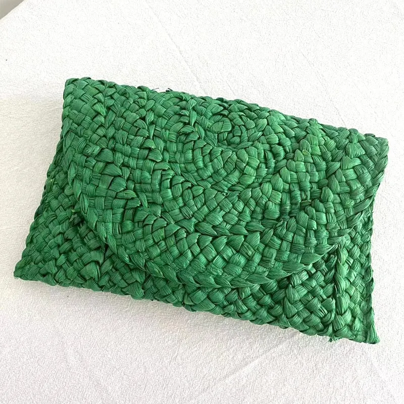Cornhusk Woven Straw Clutch
