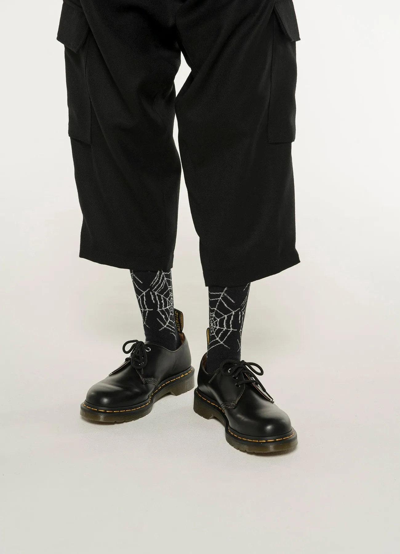 COTTON PLAIN STITCH SPIDER WEB SOCKS