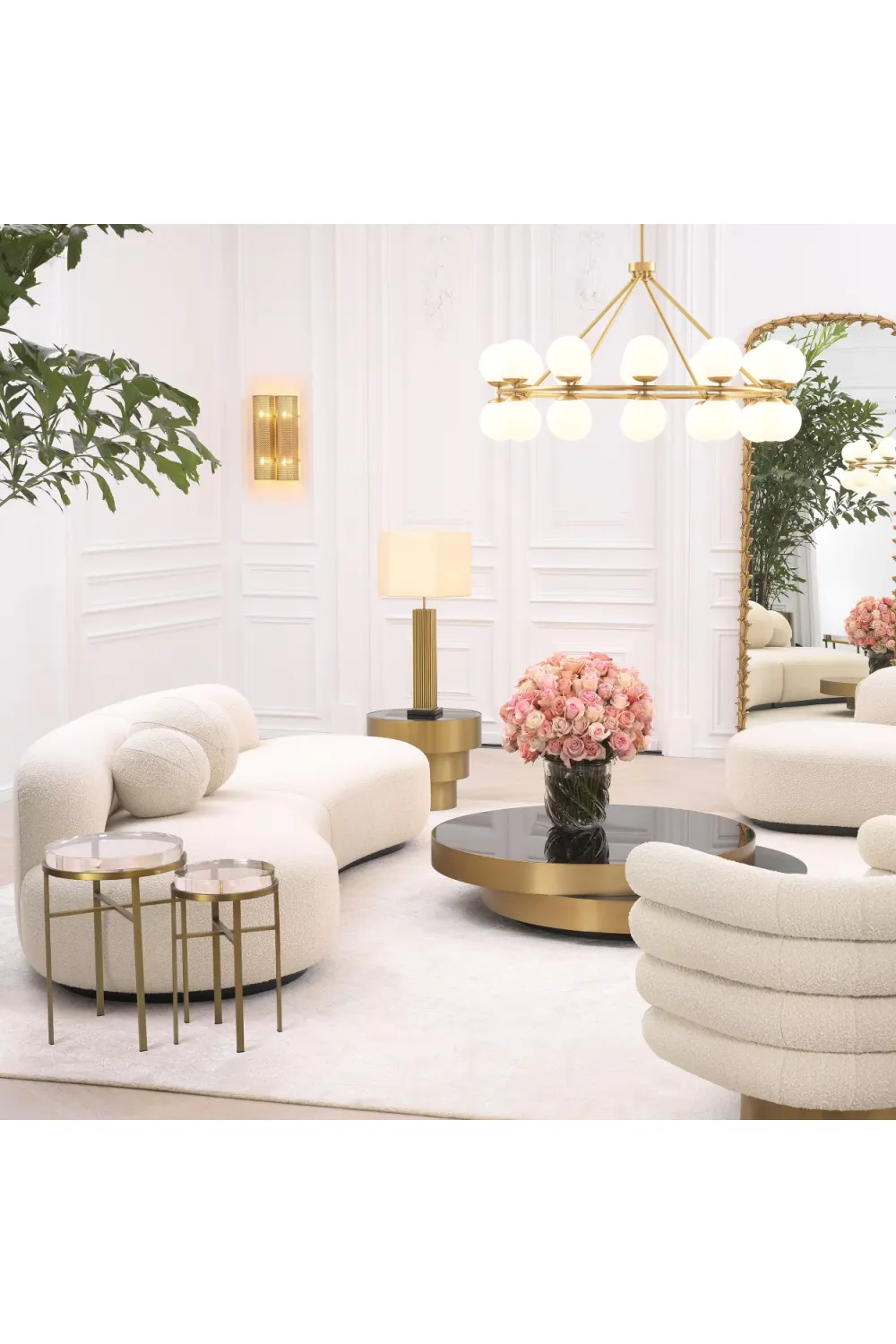 Cream Bouclé Modular Sofa | Eichholtz Björn