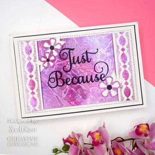 Creative Expressions Craft Dies By Sue Wilson - Noble Shadowed Sentiment Collection- Just Because