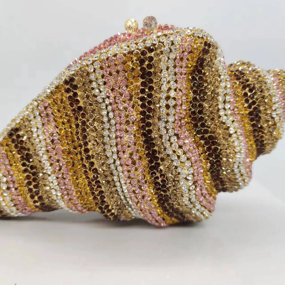 Crystal Conch Shape Minaudiere