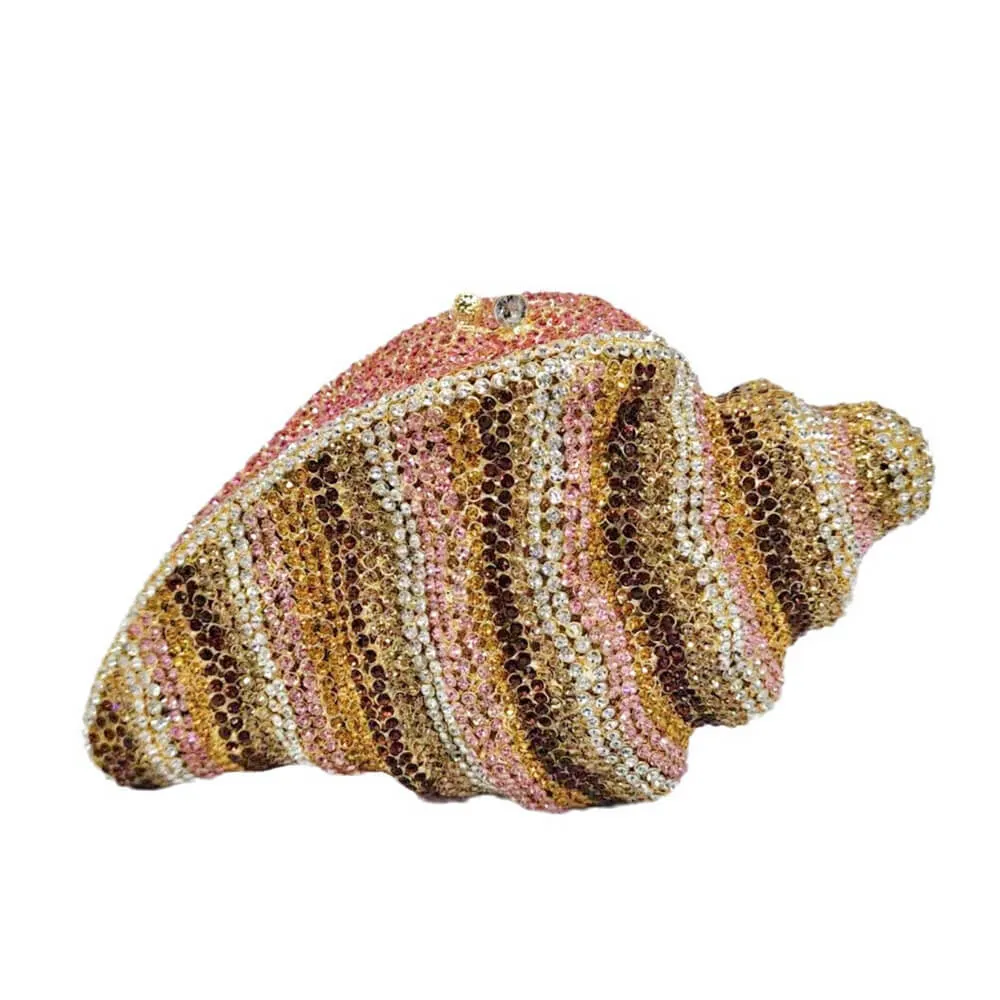 Crystal Conch Shape Minaudiere