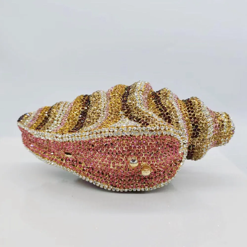 Crystal Conch Shape Minaudiere