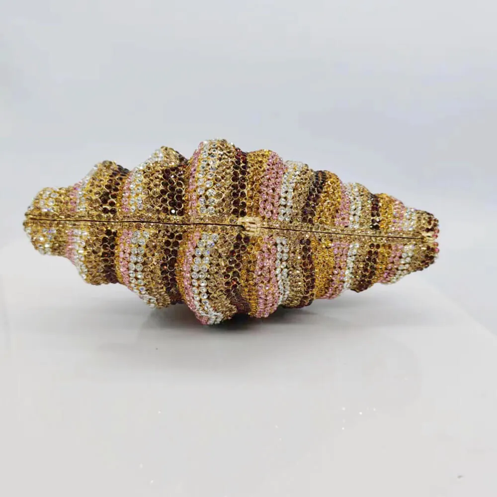 Crystal Conch Shape Minaudiere