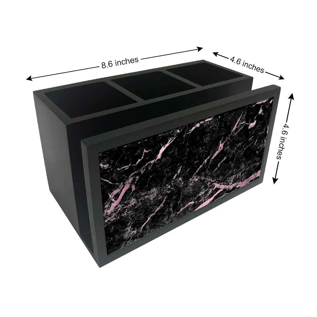 Cutlery Tissue Holder Napkin Stand -  Black and Pink Marble