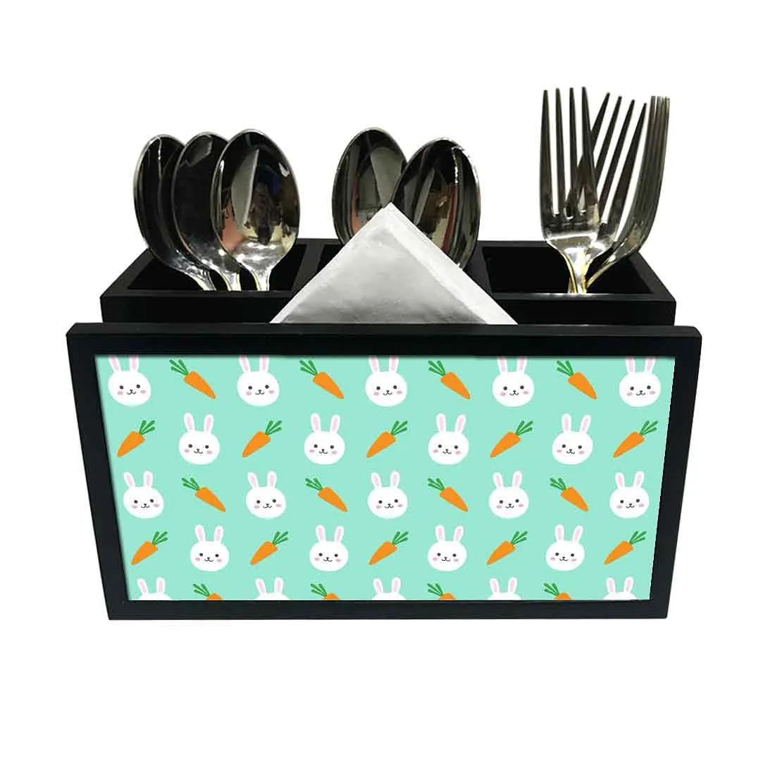Cutlery Tissue Holder Napkin Stand -  Carrot and Bunny