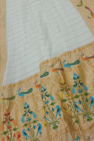 Dazzling Dyeable Banarasi Handloom Pure Tussar Georgette Saree
