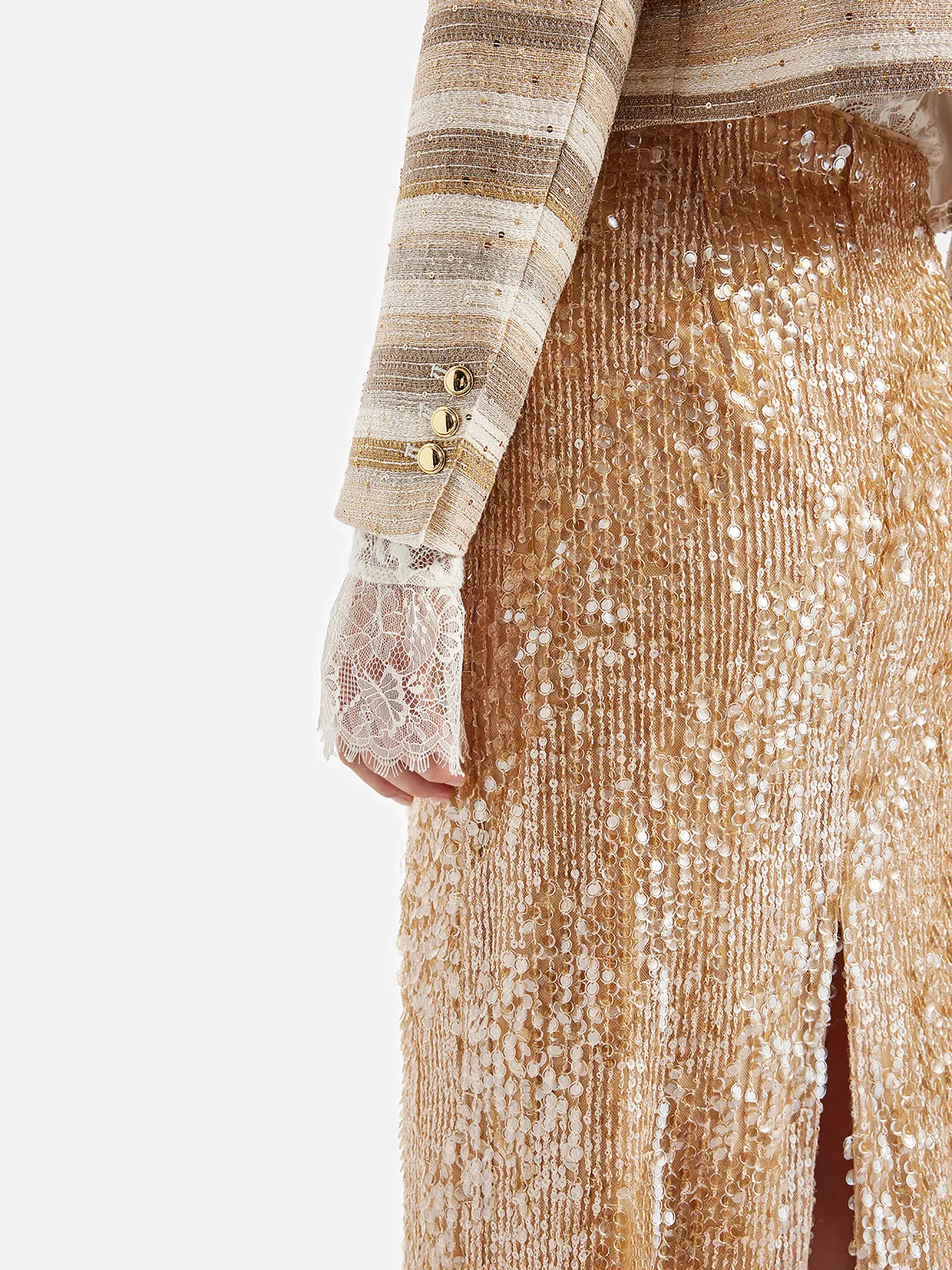 Dazzling Gold Sequin Skirt - Star Queen