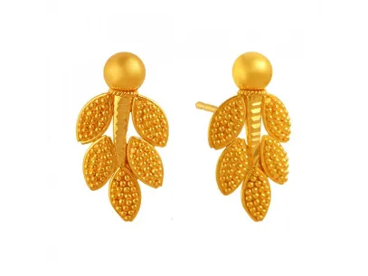 Dazzling Leaf Shape 22k Gold Jewellery Set
