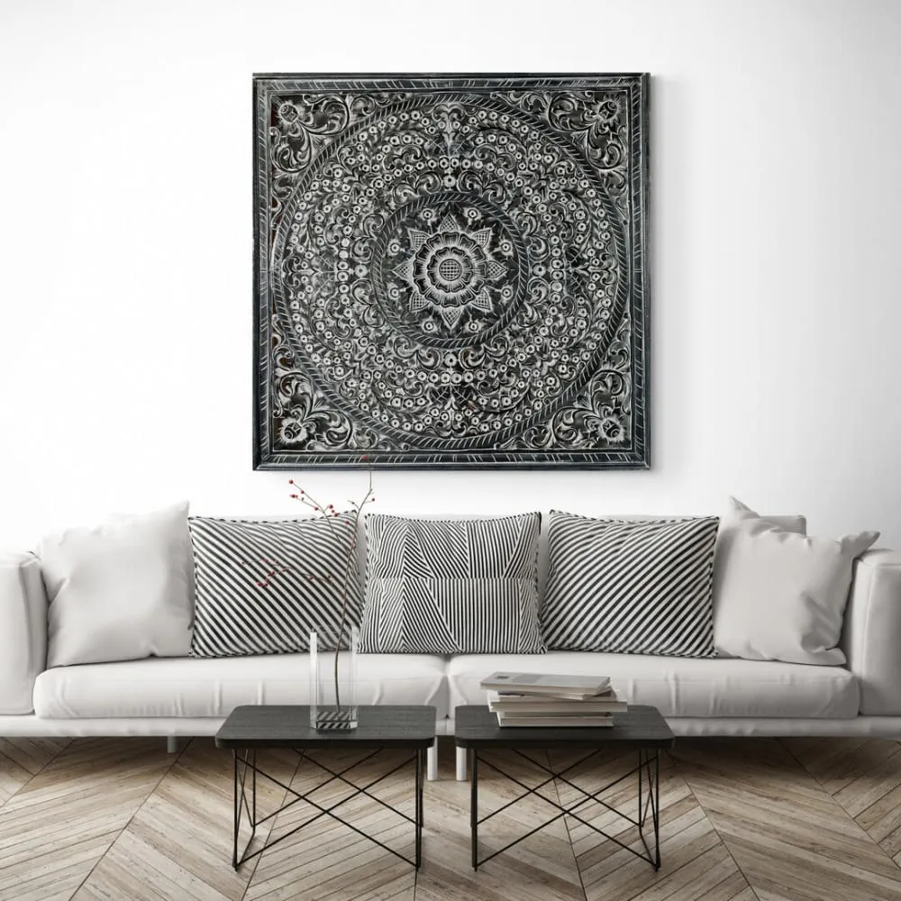 Decorative Panel "Peony" - Monochrome
