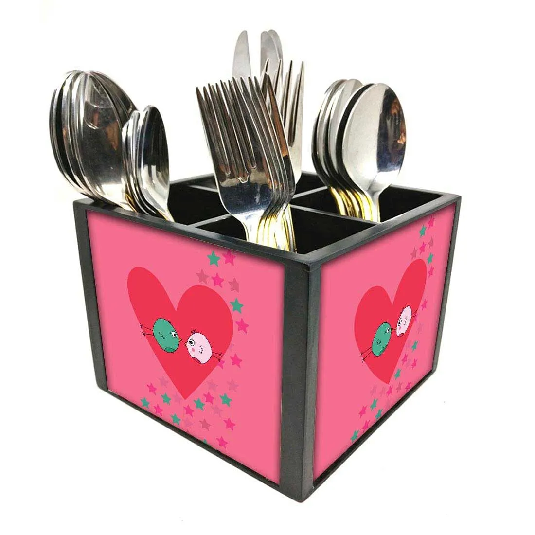 Designer Kitchen Silverware Cutlery Holder - Cute Birds