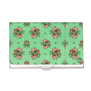Designer Visiting Card Holder Nutcase - Lines Roses Shabby Chic Vintage