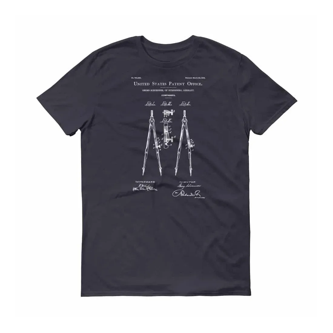 Drawing Compass Patent T-Shirt 1904 - Old Patent T-shirt, Vintage Tools, Architect Gift, Drawing Tool, Artist Gift