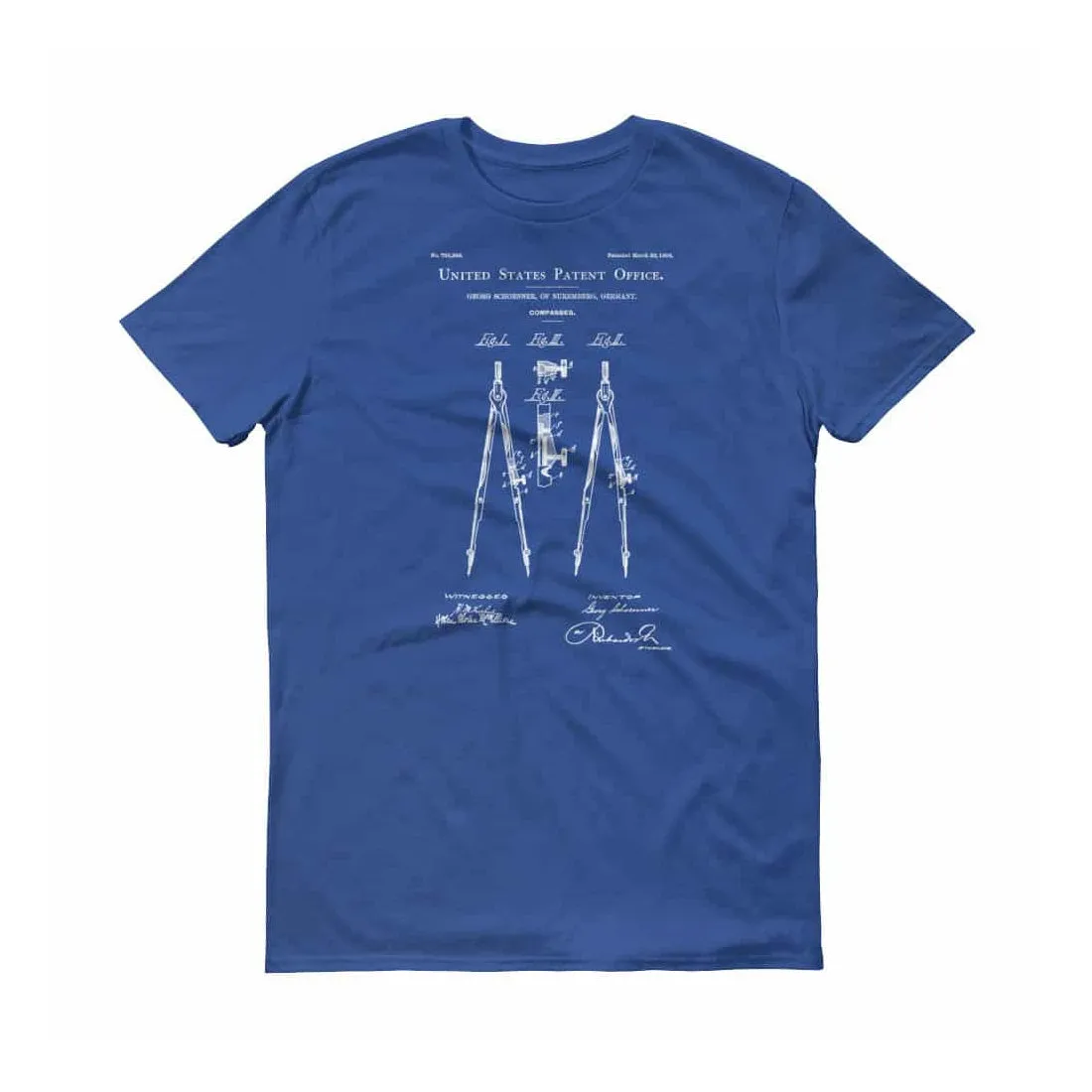 Drawing Compass Patent T-Shirt 1904 - Old Patent T-shirt, Vintage Tools, Architect Gift, Drawing Tool, Artist Gift
