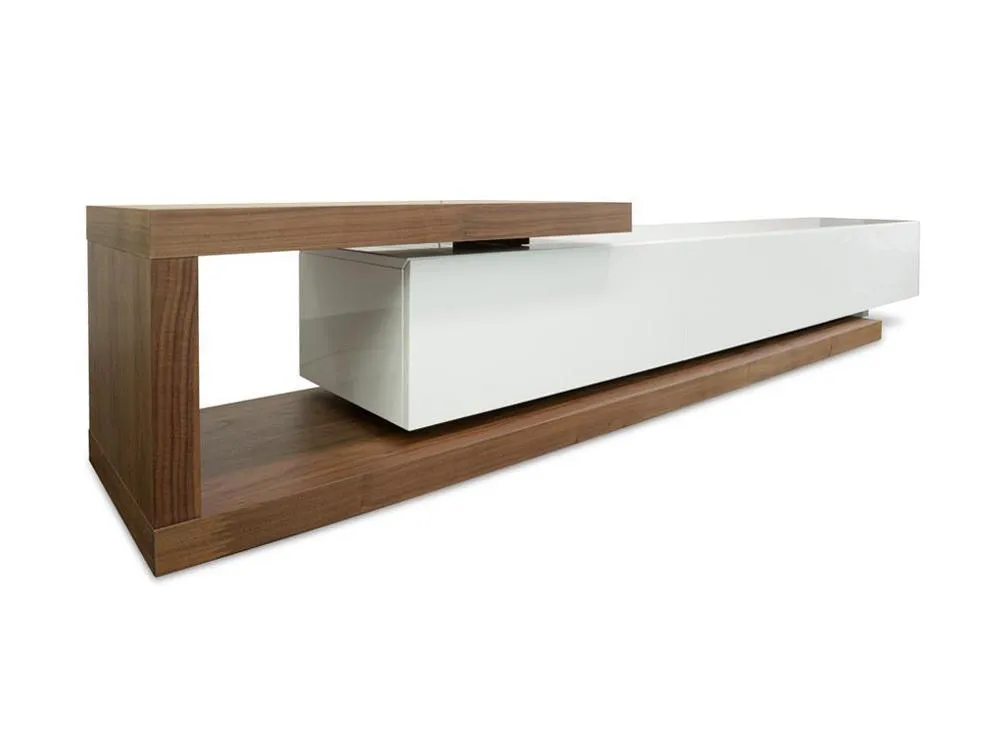Dwell Extendable TV Entertainment Unit - Walnut - White