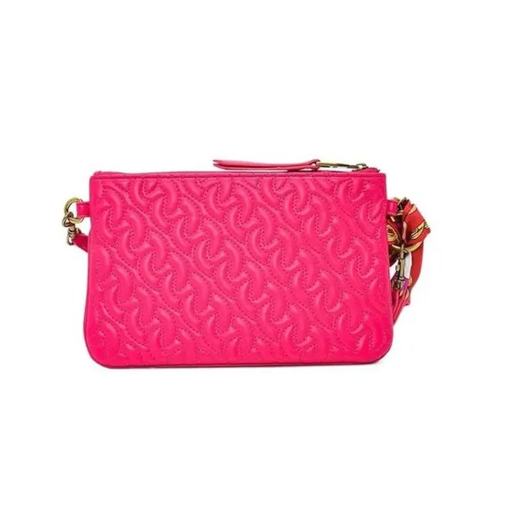 Elegant Logo Detail Zip Clutch Bag