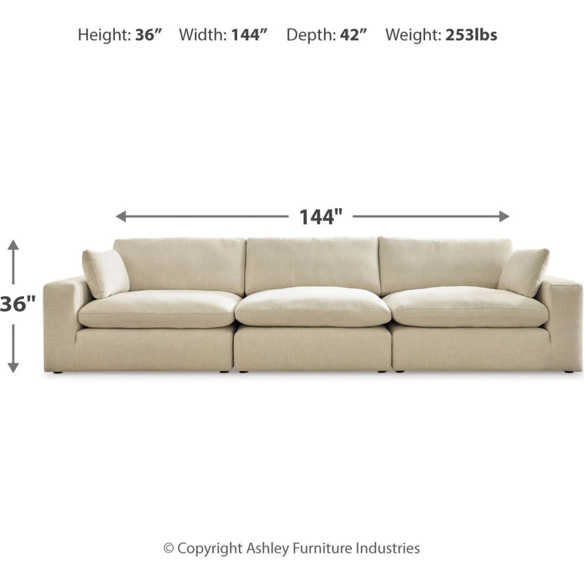 Elyza 3 Piece Modular Sectional