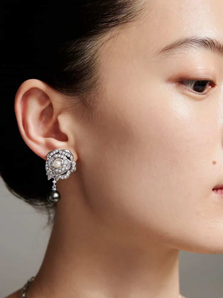 EP YAYING Tahitian Black Pearl Earrings