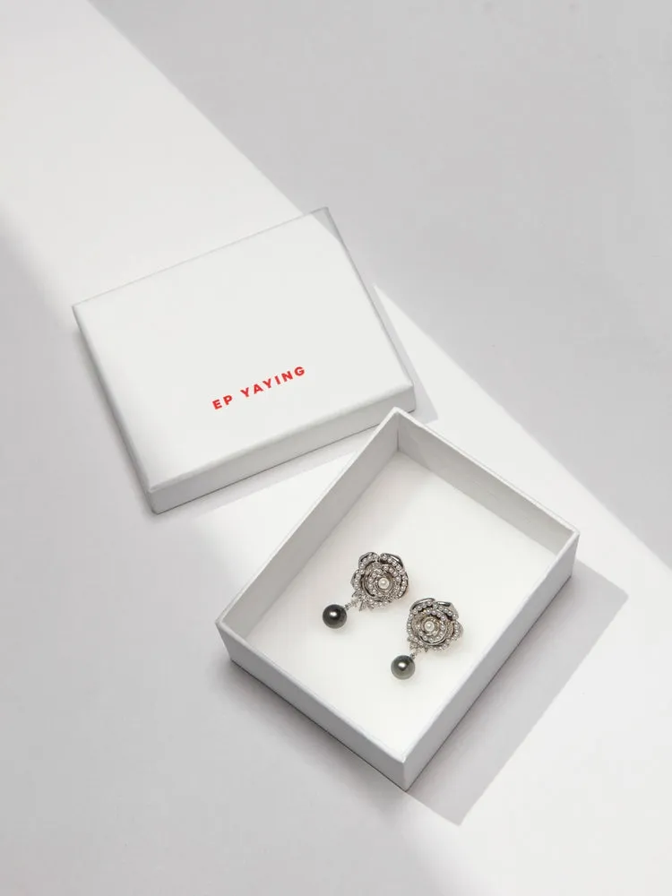EP YAYING Tahitian Black Pearl Earrings