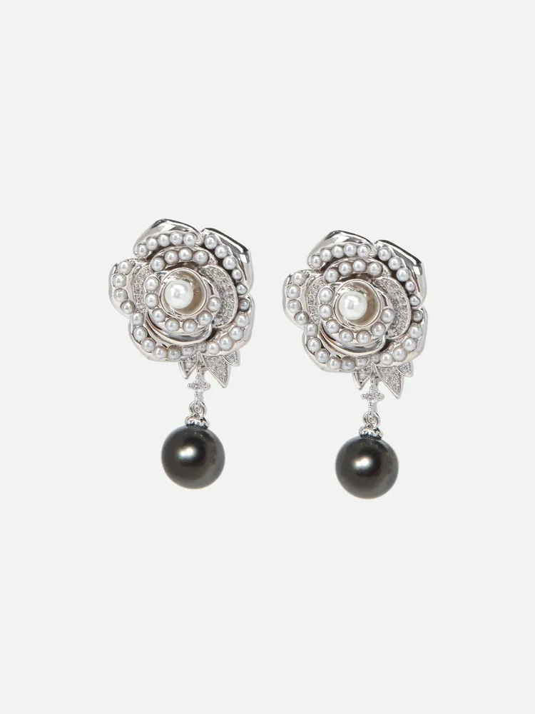 EP YAYING Tahitian Black Pearl Earrings