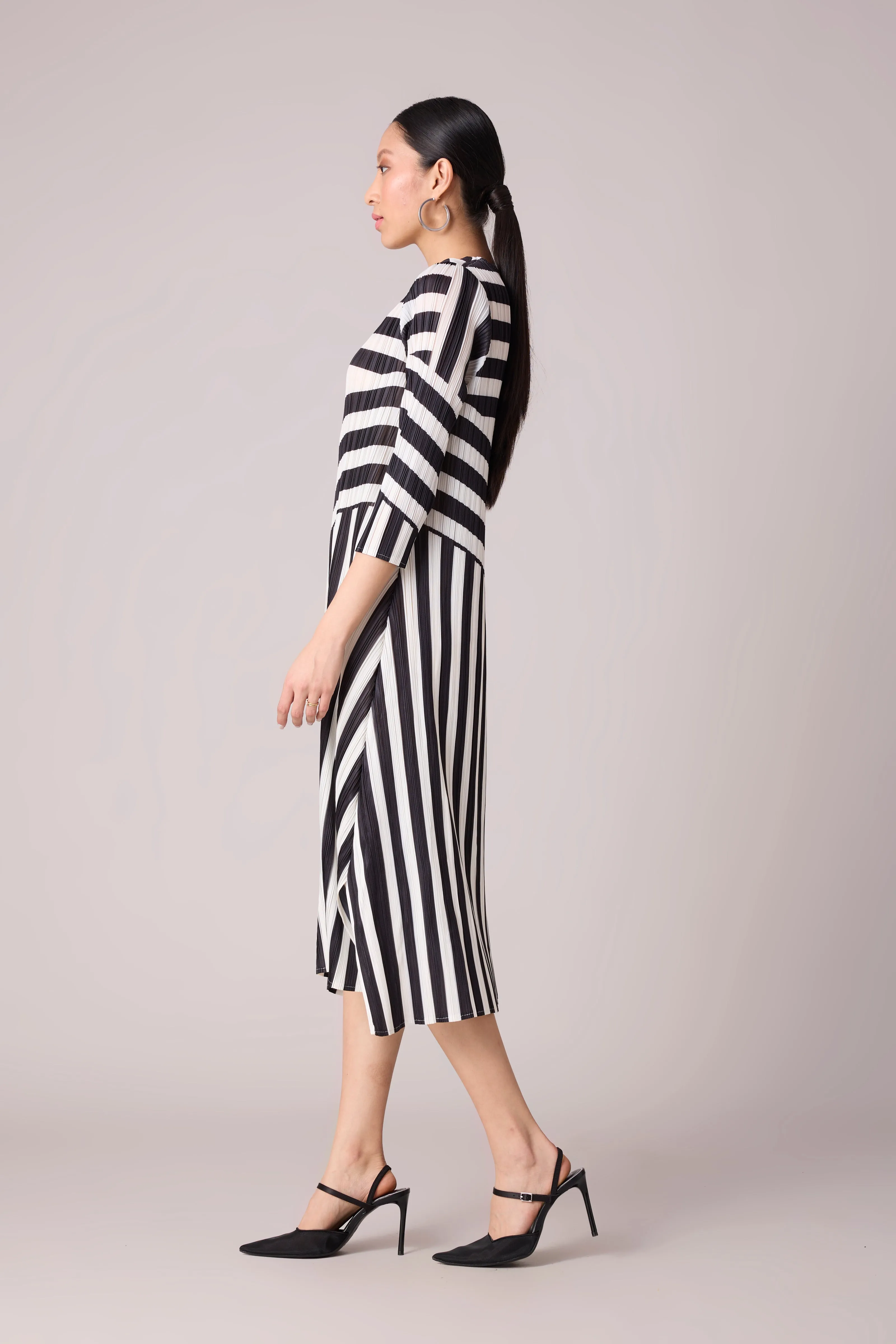 Esme Stripe Dress - Black & White