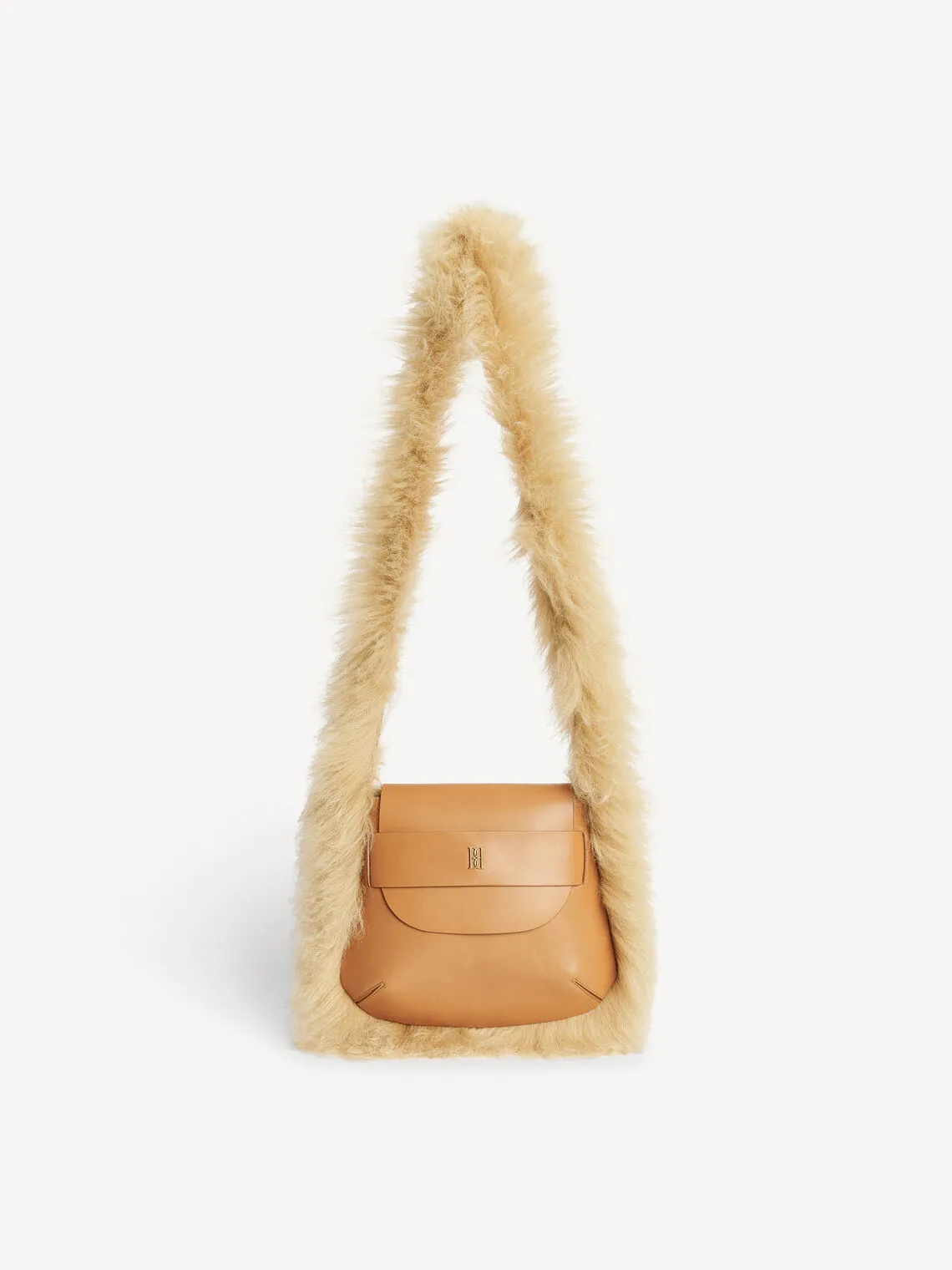 ETLON LEATHER BAG WITH FUR STRAP