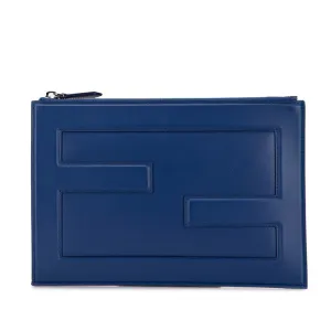 Fendi Leather FF Logo Clutch Bag 7N0113