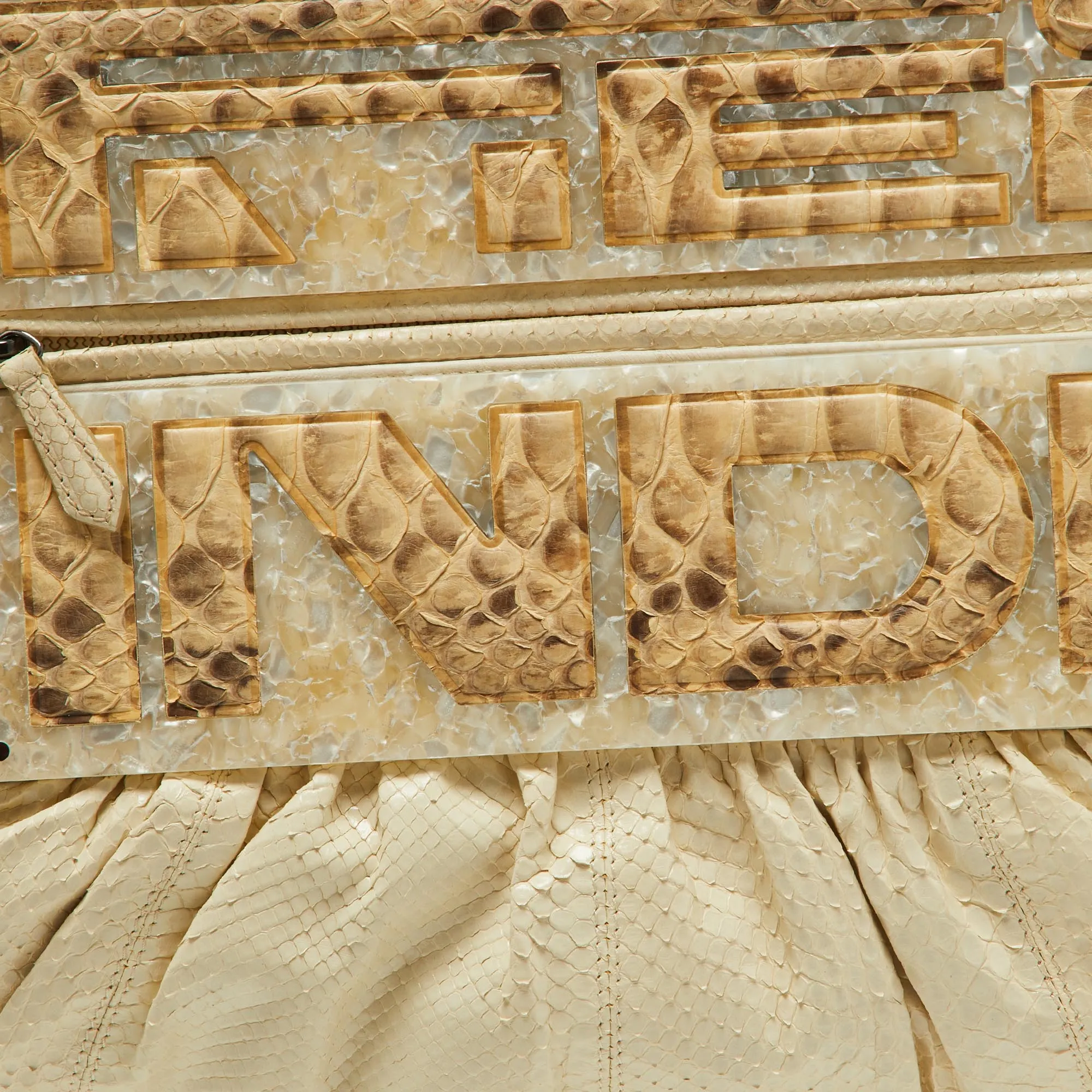 Fendi OffWatersnake Leather To You Convertible Top Handle Bag