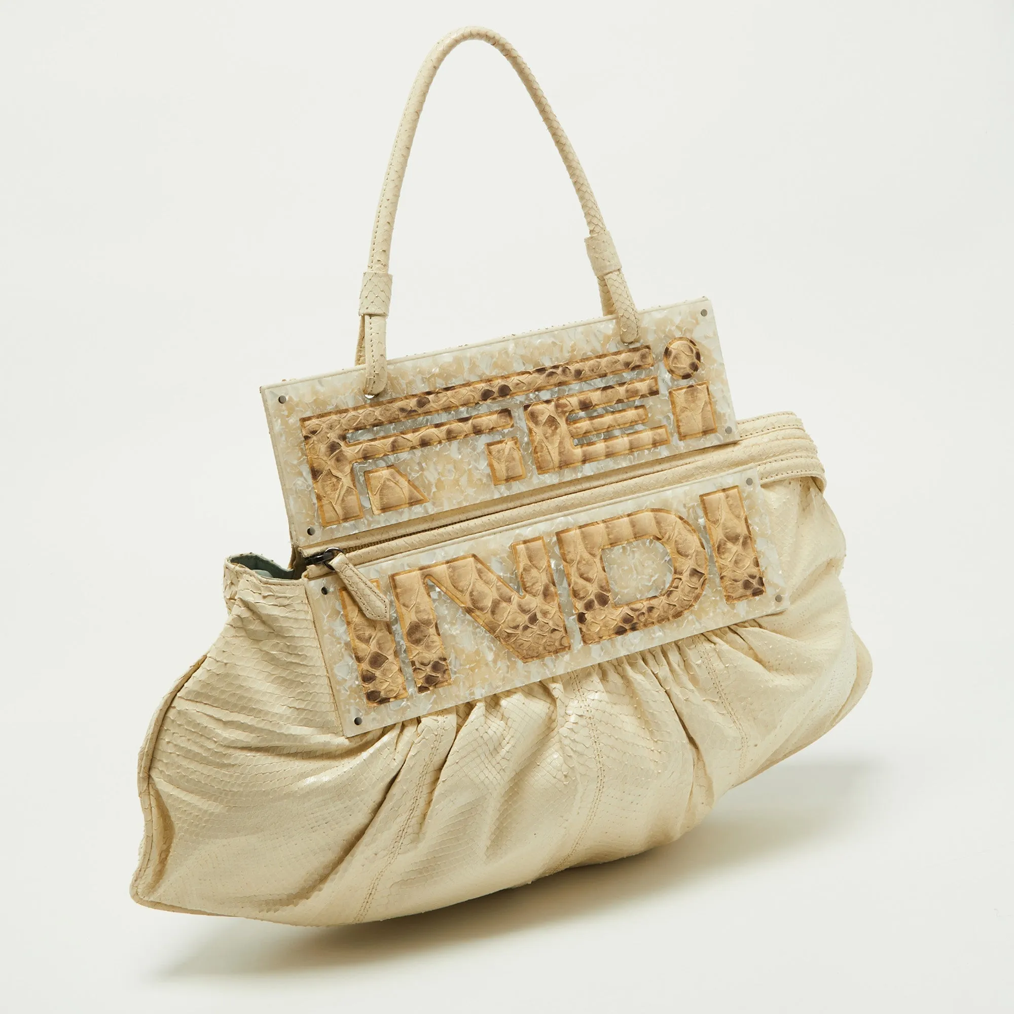 Fendi OffWatersnake Leather To You Convertible Top Handle Bag