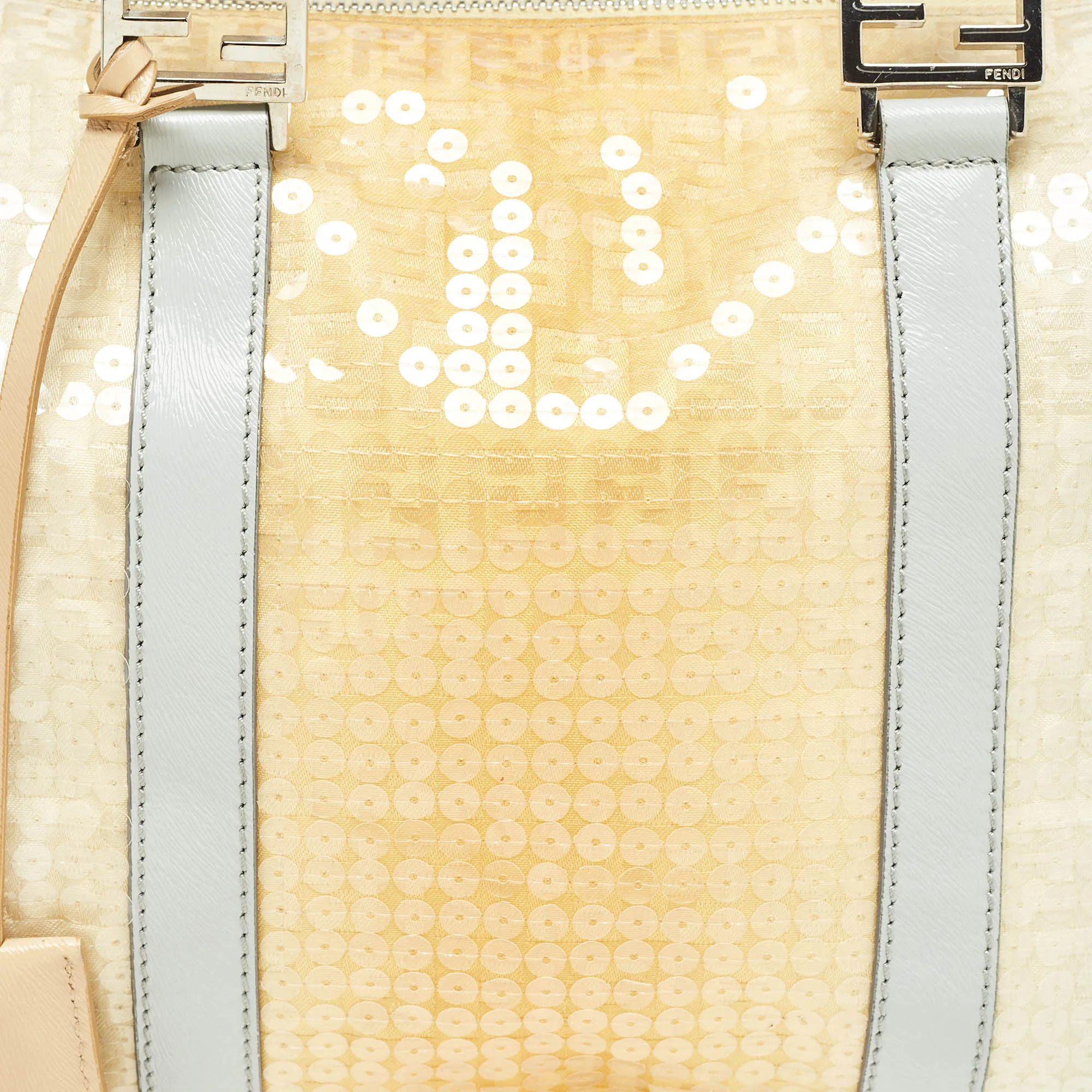 Fendi Ombre Yellow Zucchino Fabric And Leather Small Forever Bauletto Bag