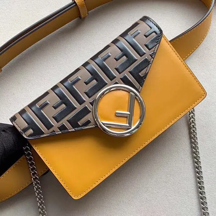 Fendi Yellow Kan I F Belt Bag With FF Motif