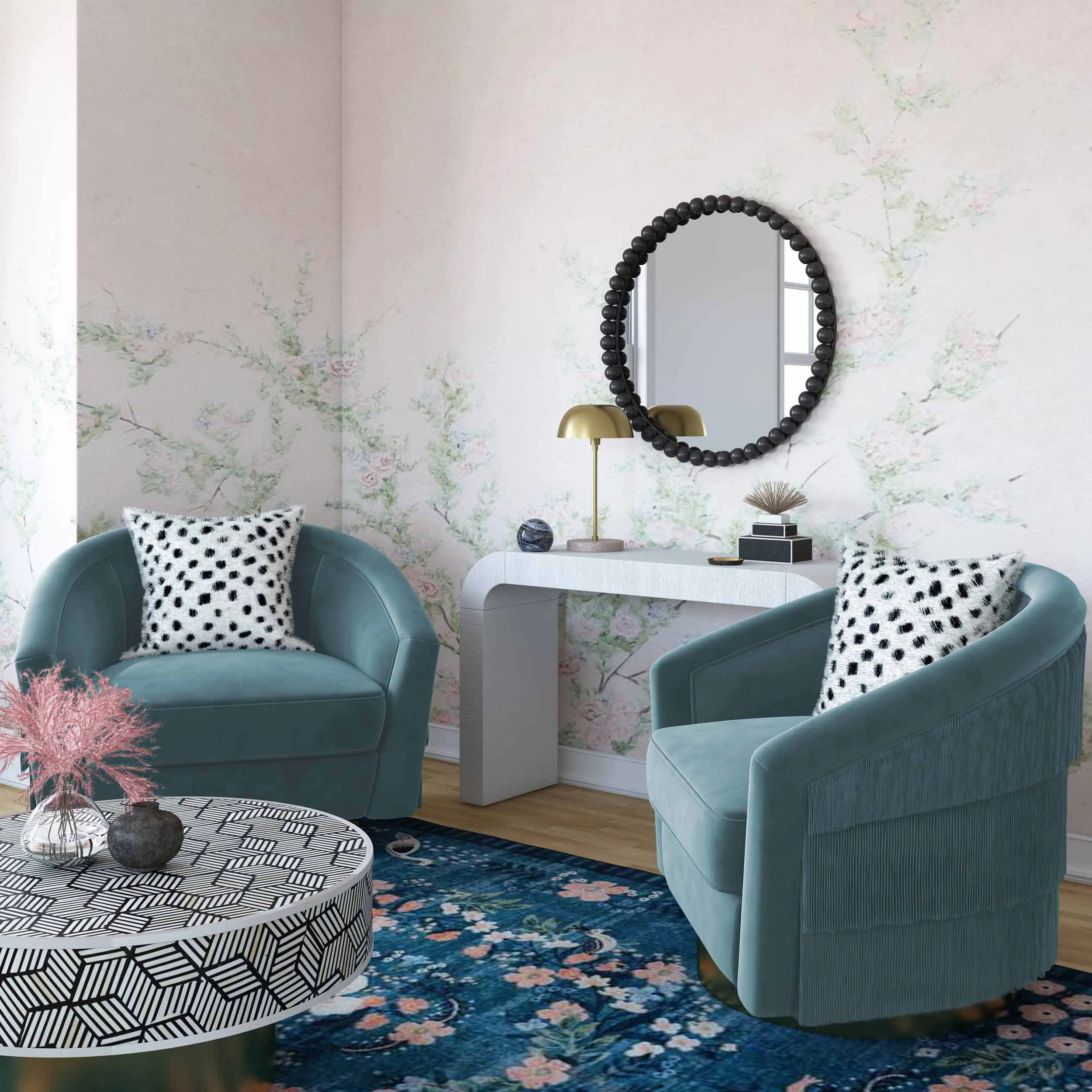 Flapper Swivel Chair, Bluestone