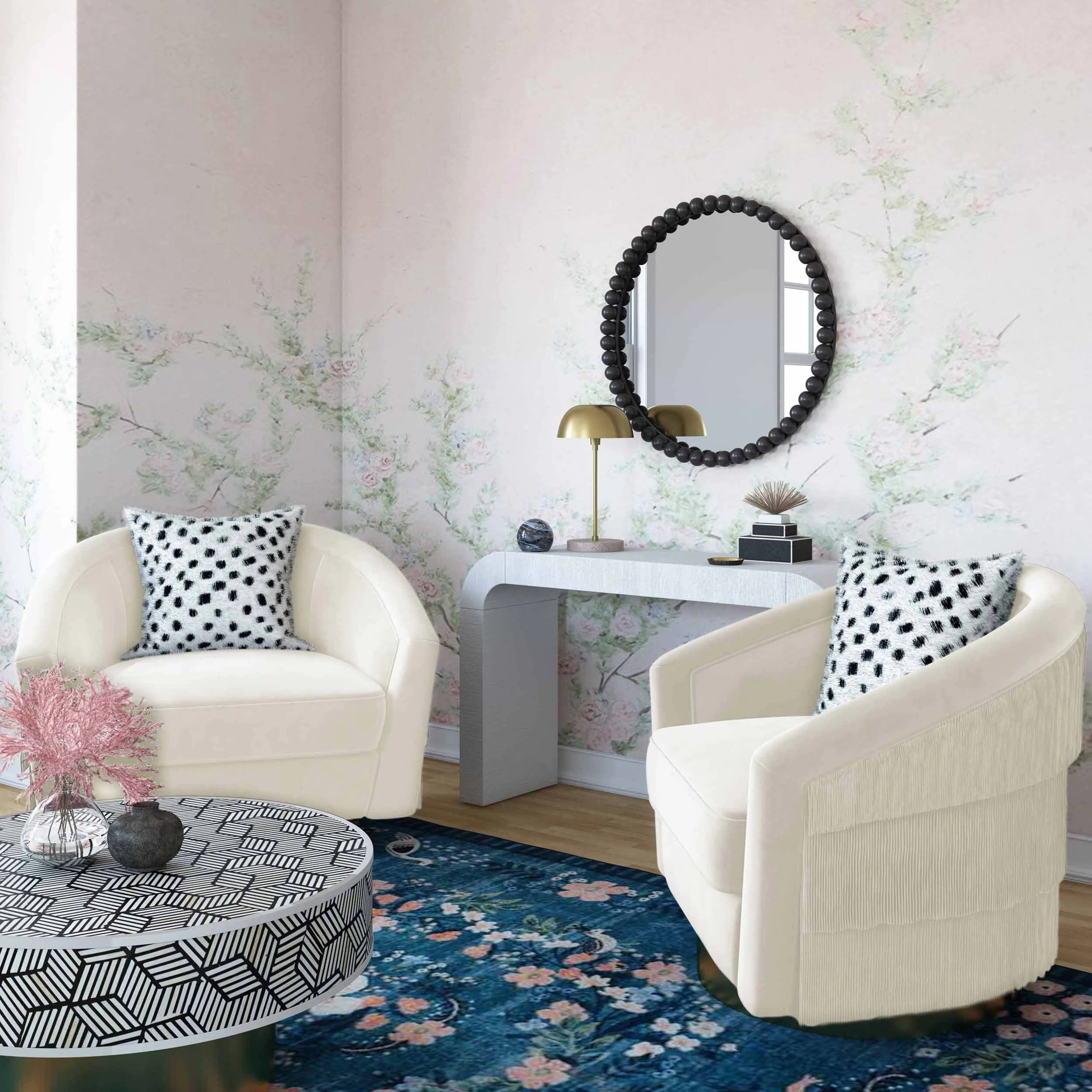 Flapper Swivel Chair, Cream