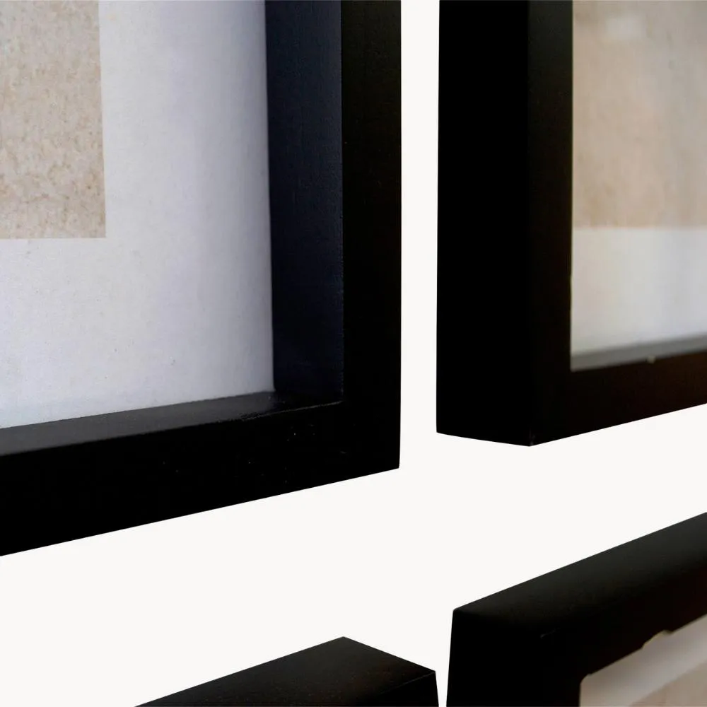 Floral Framed Monochrome Wall Art - Set of Four