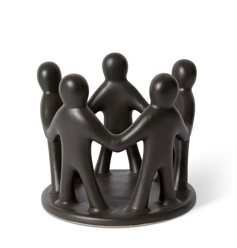 Friend Circle Sculpture Black 19cm