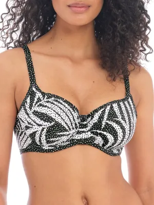 Gemini Palm Sweetheart Bikini Top - Monochrome